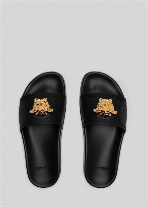 versace woman slides|versace flip flops women's.